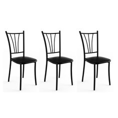 Комплект стульев 3 шт. SuperDoma Моцарт-03 Чёрный/Чёрный муар