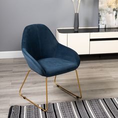 Стул Helvant Kenya Diag blue / Линк золото