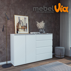 Комод MebelVia Somero белый, 159х39,3х102,7 см