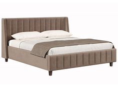 Кровать Первый Мебельный Дебора Какао, велюр 180х200 см