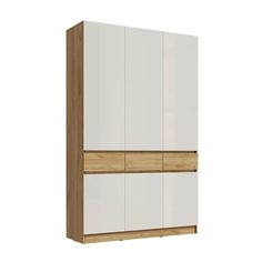 Трехстворчатый шкаф МИФ Роджина 150x52x240 Дуб крафт/Белый