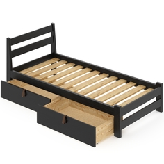 Кровать односпальная Solarius Классическая 80monix-2yash черного оникса 80х200 см