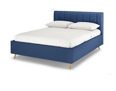 Кровать двуспальная Rooney, 160х200, Рогожка Bjork denim Тёмно-синий Armos