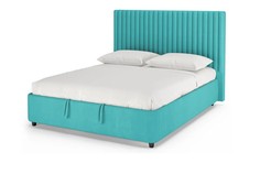 Кровать двуспальная Bianca mini с ПМ, 160х200, Велюр Teddy 654 Бирюзовый Armos