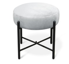 Пуф SHEFFILTON SHT-B4 41х41х40 серое облако/черный муар