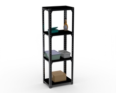 Стеллаж Metalex Kit Comfort 1800х400х500 4 полки, чёрный