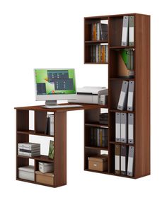 Стеллаж Феликс-2 + стол Феликс-5-Итальянский-орех МФ Владимир