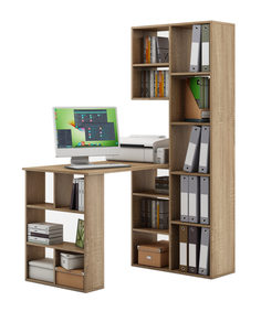 Стеллаж Феликс-2 + стол Феликс-5-Дуб-сонома МФ Владимир