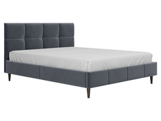 Кровать Первый Мебельный Эмма Серый, велюр 160х200 см