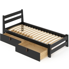 Кровать односпальная Solarius Классическая 80mortoonix-190-2yash оникс 80х190см