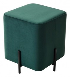 Пуф для гостиной ФЕЛИКС квадратный зеленый 19, велюр / черный каркас М Сити