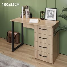Стол письменный Лофт, 4 ящика, 100х55, шимо светлый No Brand