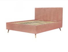 Кровать двуспальная Rooney с ПМ, 140х200, Велюр Teddy 026 Пудровый Armos
