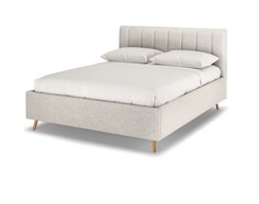 Кровать двуспальная Rooney, 140х200, Иск. Шерсть Lama 3 Песочный Armos