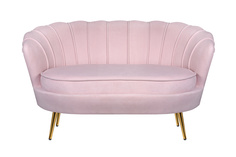 Диван ракушка Mak-interior Pearl double, нежно-розовый, 130х77х78 см