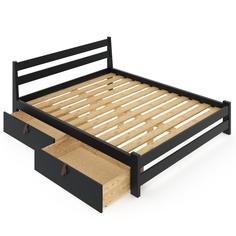 Кровать двуспальная Solarius Классическая 120mser-2yash антрацит 120х200 см