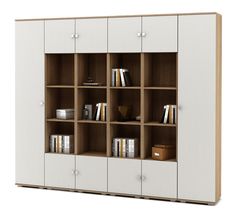 Стеллаж Тунис-7 (ШТ-1Б + СТТ-2 + СТТ-2 + СТТ-2 + СТТ-2 + ШТ-1Б)-Дуб-сонома/Белый МФ Владимир