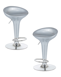 Барный стул DOBRIN BOMBA 2 шт серебряный металлик