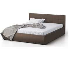 Двуспальная кровать Венера-1 160х190, GALAXY, коричневый рогожка