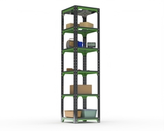 Стеллаж Metalex Kit Comfort 2200х500х500 6 полок, Серо-зеленый