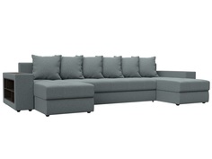 Диван Хит Диванов Дубай левый рогожка, еврокнижка, Амур серый