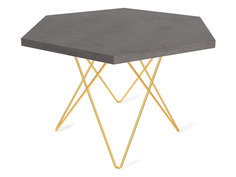 Журнальный столик Sheffilton Алонсо Бетон Чикаго темно-серый / Золото