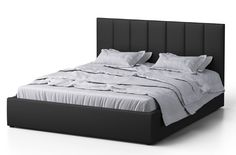 Двуспальная кровать Galaxy Венера-3, 140х190, черный экокожа