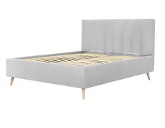 Кровать двуспальная Rooney с ПМ, 180х200, Велюр Teddy 023 Серый Armos