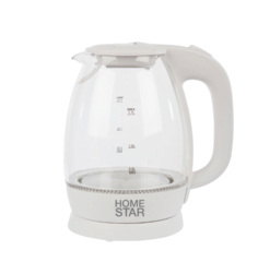 Чайник HomeStar HS-1012 1.7 л, стекло, пластик, белый