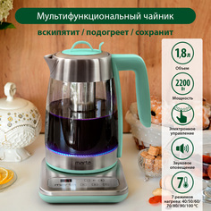 Чайник электрический Marta MT-4554 1.8 л голубой, прозрачный, серебристый