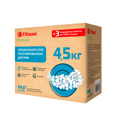 Соль для посудомоечных машин Filtero гранулированная 4,5 кг + ECOLine 3 таблетки