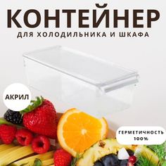 Контейнер для холодильника или шкафа PRIMANOVA M-E27-20-16K прозрачный, размер 36х15х10 см