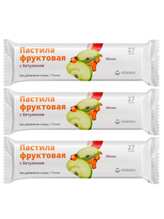 Комплект Vitateka Пастила фруктовая с бетулином яблоко 27 гр 3 шт Витатека