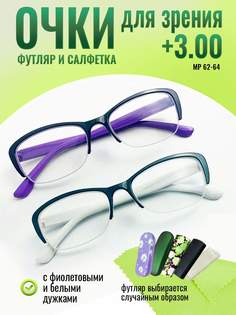 Очки для чтения корригирующие для зрения optika brand фиолетовые белые +3.00