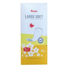Прокладки женские гигиенические АШАН Красная птица удлиненные Large Soft, 20 шт