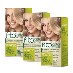 Стойкая крем краска для волос Fito Косметик Intense 9.3 Пшеничный блонд 3 шт по 115 мл