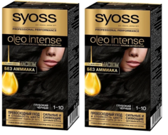 Крем-краска Syoss стойкая без аммиака Oleo Intense 1-10 Глубокий чёрный 115мл 2 шт