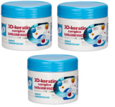 Бальзам-маска ЭКСКЛЮЗИВКОСМЕТИК-М эффект Шелковых волос 3d-keratin complex 260 г 3 шт