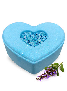 Гейзер для ванны BADA BOOM Love Bomb Blue с солью, в форме сердце 230 г