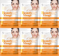 Маска для лица Fito Косметик Мультивитаминная, Тонизирующая "Beauty Visage" 25мл 6 шт