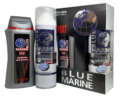 Набор мужской Festiva Blue Marine Sport Шампунь для волос 250мл и Пена для бритья 200мл