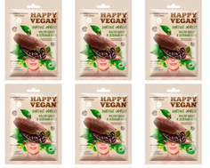 Маска для лица Fito Косметик тканевая "HAPPY VEGAN" КАКАО и ЗЕЛЕНЫЙ КОФЕ 25млт 6 шт