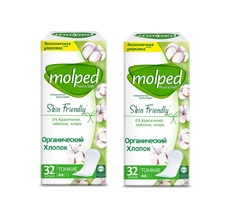 Прокладки ежедневные Molped Pure&Soft, 32 шт х 2 упаковки