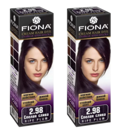 Крем-краска для волос Fiona тон 2.98 Спелая слива 2 уп