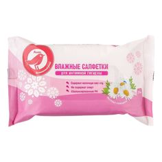 Салфетки влажные АШАН Красная птица для интимной гигиены с ромашкой, 20 шт