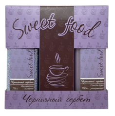 Набор Sweet Food Черничный сорбет жемчужины для ванны 220г и гель для душа 290мл