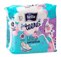 Прокладки гигиенические супертонкие BELLA FOR TEENS Sensitive, 10 шт