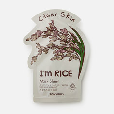 Маска для лица TONY MOLY Im Real Rice тканевая, очищающая 21 г