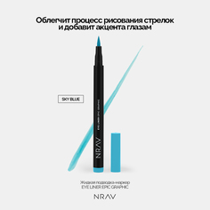 Подводка-фломастер для глаз NRAV голубой 1 г