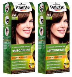 Краска для волос Palette Naturals 4.60 фитолиния 750 Золотистый каштан 2 шт